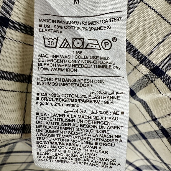 Old Navy Everyday Shirt NWT Mens Size M Blue/cream Plaid Long Sleeve - Picture 16 of 16